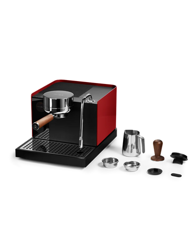 Fellow Espresso series 1 Espresso Machine with accessories on a countertop, designed for precision brewing at home.