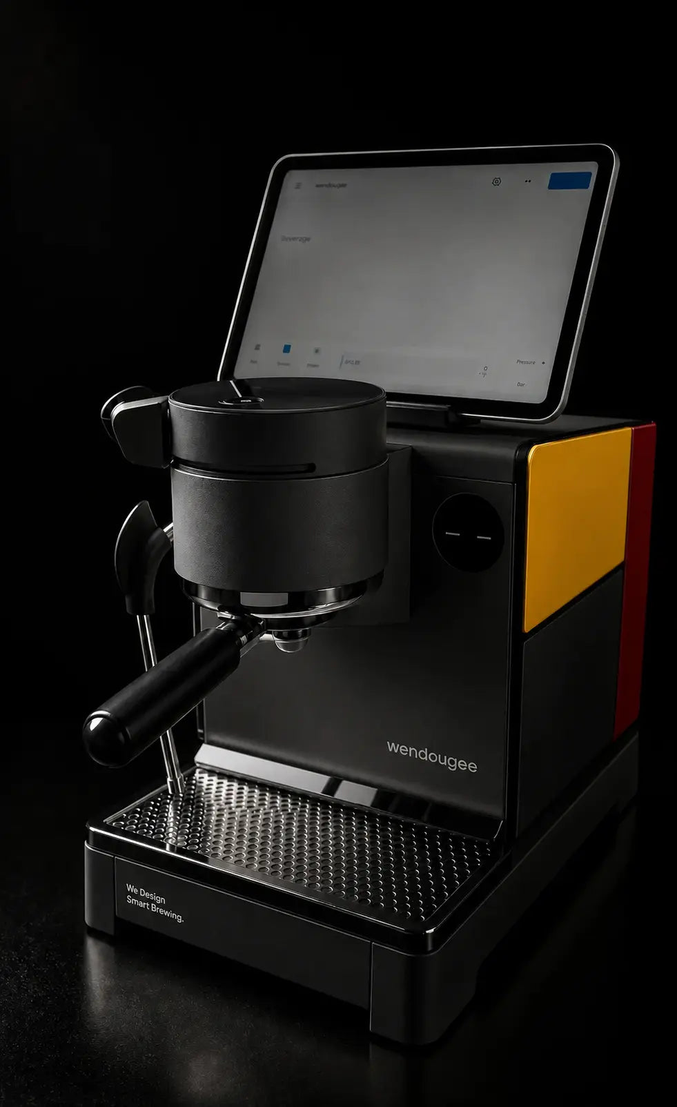 Wendougee LITA SIGMA Espresso machine with a digital display on a black background
