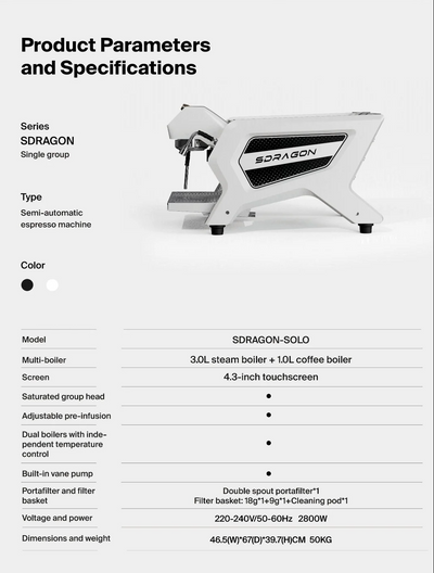 Wendougee Sdragon – Commerciële espressomachine voor een kleine koffiezaak