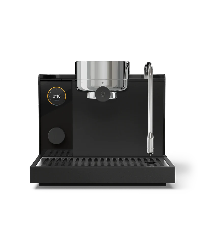 Fellow Espresso Series 1 Espresso Machine front view with sleek design and stainless steel elements.
